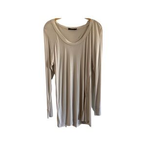 Donna Karan tan top long sleeve size large
